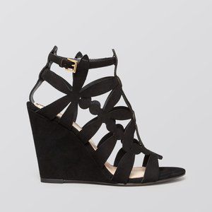 Tory Burch Emerson Cage Wedge Suede Sandals 8M